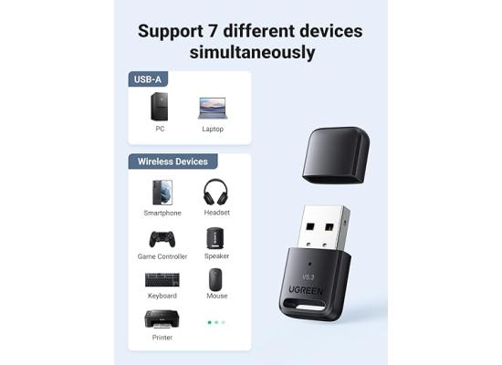 Ugreen V5.3 USB Bluetooth Adapter for PC Laptop, Plug and for Windows 11